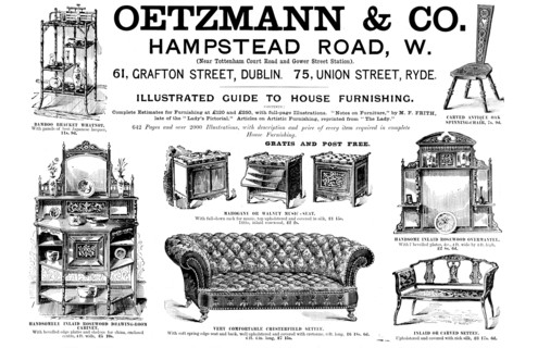 Advertisement for Oetzmann & Co., furniture, 1895. Creator: Unknown.