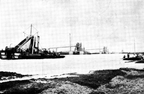 The Opening of the Baltic Canal: works of deepening and widening the old canal, 1891, (1895). Creator: Unknown.