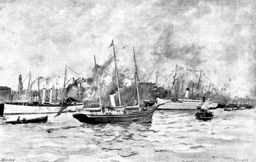 The Opening of the Baltic Canal: arrivals at Hamburg, 1895. Creator: George Meisenbach.