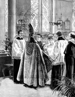 Marriage of the Duc d'Aosta with Princesse Hélène d'Orléans, in the...Chapel of St. Raphael..., 1895 Creator: P Naumann.