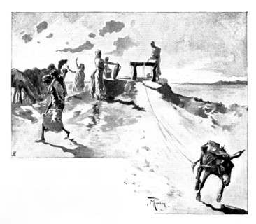 A Visit to Tafilet: a well at sunset, 1895. Creator: George Meisenbach.