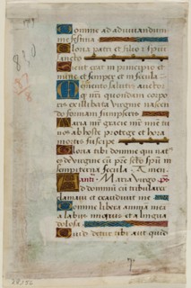 Leaf from Book of Hours: Text with Nine Ornamental Initials, c1515. Creator: Master of Morgan 85.