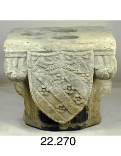 Capital with the Coat of Arms of Giangaleazzo Visconti and the Del Maino Family, late 14th or... Creator: Unknown.