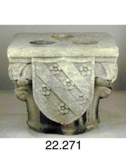 Capital with the Coat of Arms of Giangaleazzo Visconti and the Del Maino Family, late 14th or... Creator: Unknown.