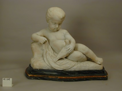 Reclining Child with Bird, late 18th century. Creator: Unknown.