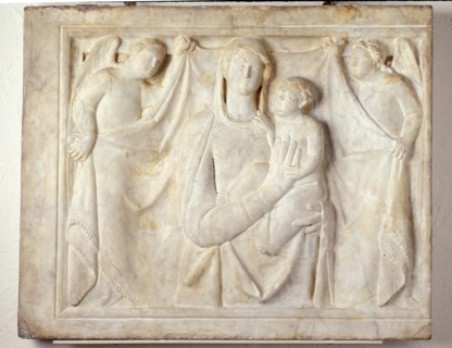 Madonna and Child with Angels, between 1335 and 1340. Creators: Virgin Mary, Jesus Christ, Workshop of Agostino di Giovanni.