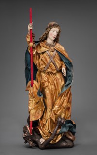 Saint Michael Vanquishing the Devil, c1480. Creator: Workshop of the Harburg Master.