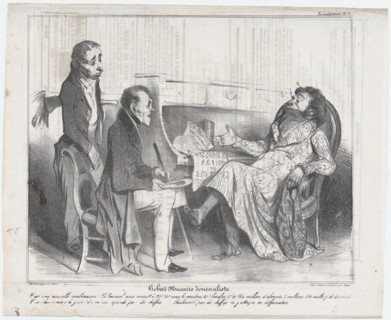 Plate 3: Robert Macaire Journaliste. 1836.  Creator: Honore Daumier.