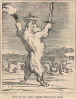 L'ours du nord, le plus désagréable de tous les ours connus, April 17 or 18, 1854. Creator: Honore Daumier.