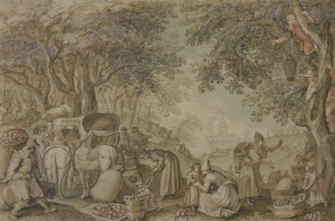 The apple harvest or autumn. Creator: Pieter Stevens.