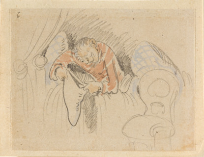 The disturbed but happily regained night's rest, (The Flea); 6, 1862. Creator: Wilhelm Busch.