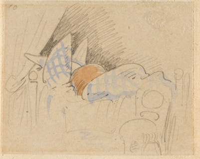 The disturbed but happily regained night's rest, (The Flea); 10, 1862. Creator: Wilhelm Busch.