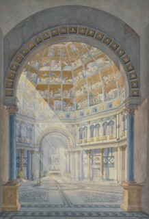 The interior of the Baptistery of St. John in Florence, 1832. Creator: Eugen Friedrich Peipers.
