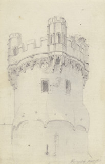 Eagle Tower in Rudesheim, 1838. Creator: Carl Theodor Reiffenstein.