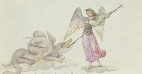Archangel Michael fights the dragon. Creator: Unknown.