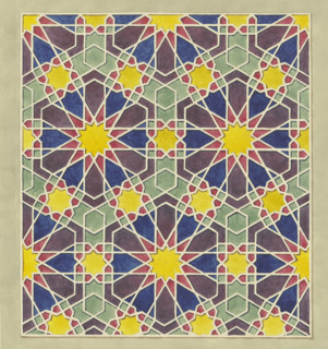Painted wooden paneling from a mosque in Cairo, 1829-1830. Creator: Friedrich Maximilian Hessemer.