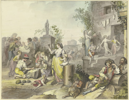 Amusements in Trastevere, 1797. Creator: Johann Heinrich Ramberg.