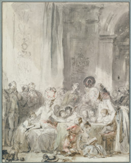 The Competition/Children's Scene: Contest or Instruction in Reading, c1780-1785. Creator: Jean-Honore Fragonard.