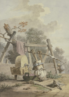 A grindstone by a well. Creator: Pieter Bartholomeusz. Barbiers.