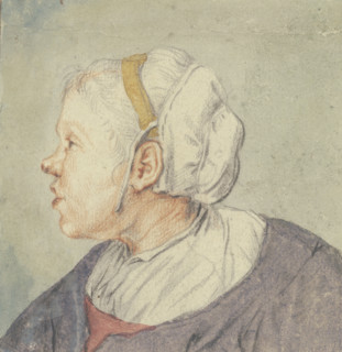 Woman's head with a small cap. Creator: Cornelis Dusart.