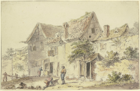 In front of a farmstead. Creator: Emanuel Murant.