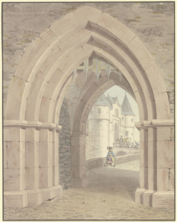 Friedberg, view of the castle through the lake gate, 1826. Creator: Friedrich Maximilian Hessemer.