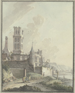 Castle ruins by the water. Creator: Johann Caspar Zehender.
