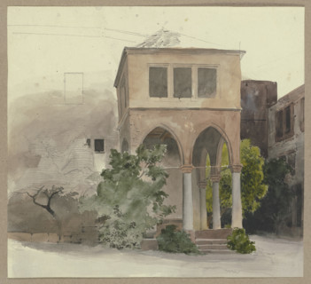 Fountain house in the courtyard of Heidelberg Castle, c1840s. Creator: Carl Theodor Reiffenstein.