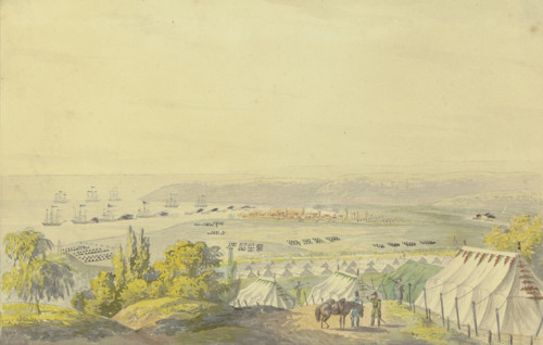 Encampment near the coast, 19th century. Creator: Unknown.