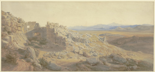 The Lion Gate at Mycenae, 1854. Creator: Karl Friedrich Harveng.