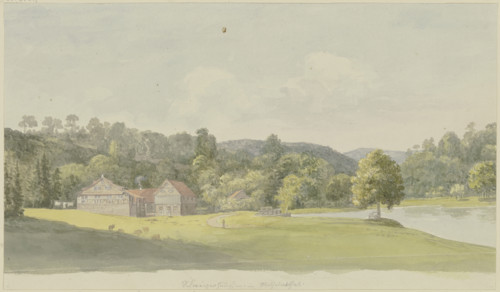 The Swiss Houses in Wilhelmsthal Palace Park near Eisenach, c1800-1806. Creator: Georg Melchior Kraus.