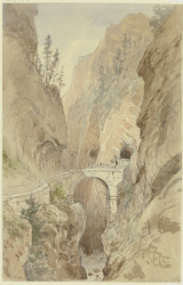 View from the Via Mala on the Splügenstraße, 1856. Creator: Carl Morgenstern.