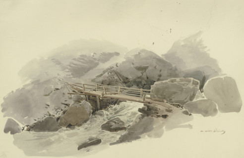 Bridge in the Gasteren valley, c1849. Creator: Carl Theodor Reiffenstein.