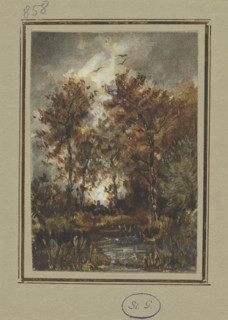 Autumn scenery with a brook, mid-late 19th century. Creator: Jakob Maurer.