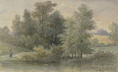 Edge of the forest with stream, c1882. Creator: Jacob Hoffmann.