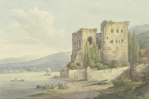 The Lower Castle (Bromserburg) near Rudesheim am Rhein, 1803. Creator: Georg Melchior Kraus.