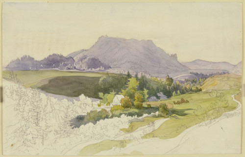 Mountain landscape (near Graz, Styria?), mid-19th century. Creator: Ernst Welker.