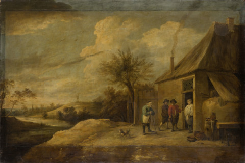 Landscape with Inn at a River, 17th century. Creator: Workshop of David Teniers the Younger.