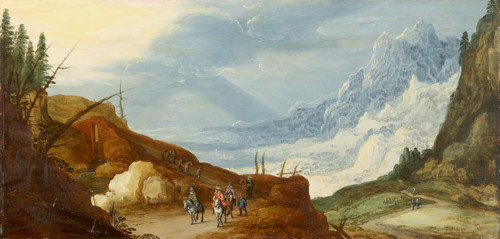 Mountain Landscape with Travelers, c1600-1700. Creator: Unknown.