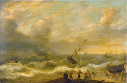 Stormy Sea with many Ships, 1638. Creator: Adam Willaerts.
