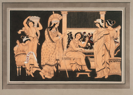 Athena with Penelope, who is busy weaving, c1832. Creator: Philipp Veit.