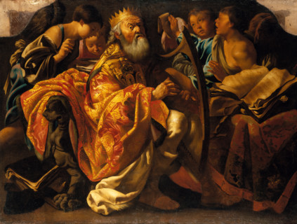 King David Playing the Harp, 18th century. Creator: Copy after Hendrick ter Brugghen.