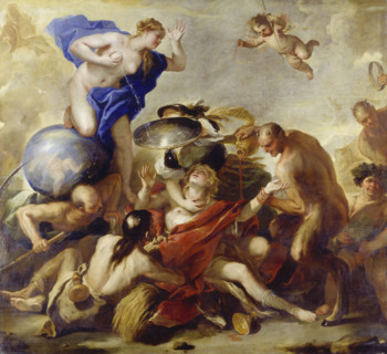 Youth Tempted by the Vices, 1664. Creator: Luca Giordano.