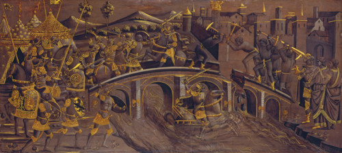Horatius Cocles Defends the Roman Bridge against Porsenna, c1480. Creator: Florentine Master.