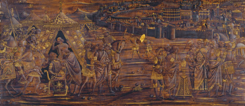 Mucius Scaevola Murders Porsenna's Secretary and Puts His Right Hand in the Fire, c1480. Creator: Florentine Master.