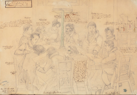 An evening of art at Senator Franz Brentano's, 1820. Creator: Ludwig Emil Grimm.