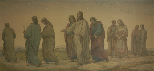 Christ walking with the disciples, (first composition), 1862. Creator: Eduard von Steinle.