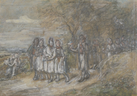 Hessian farm youths, c1840s. Creator: Jakob Dielmann.