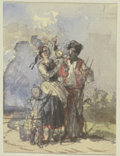 Farmers on a path, c1830-1872. Creator: Jakob Becker.