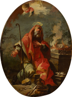 Joachim's Sacrifice, reverse: Saint Joseph with the Christ Child, 1701-1745. Creator: Martino Altomonte.